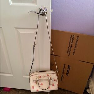 Gently used Coach Floral White Crossbody Bag